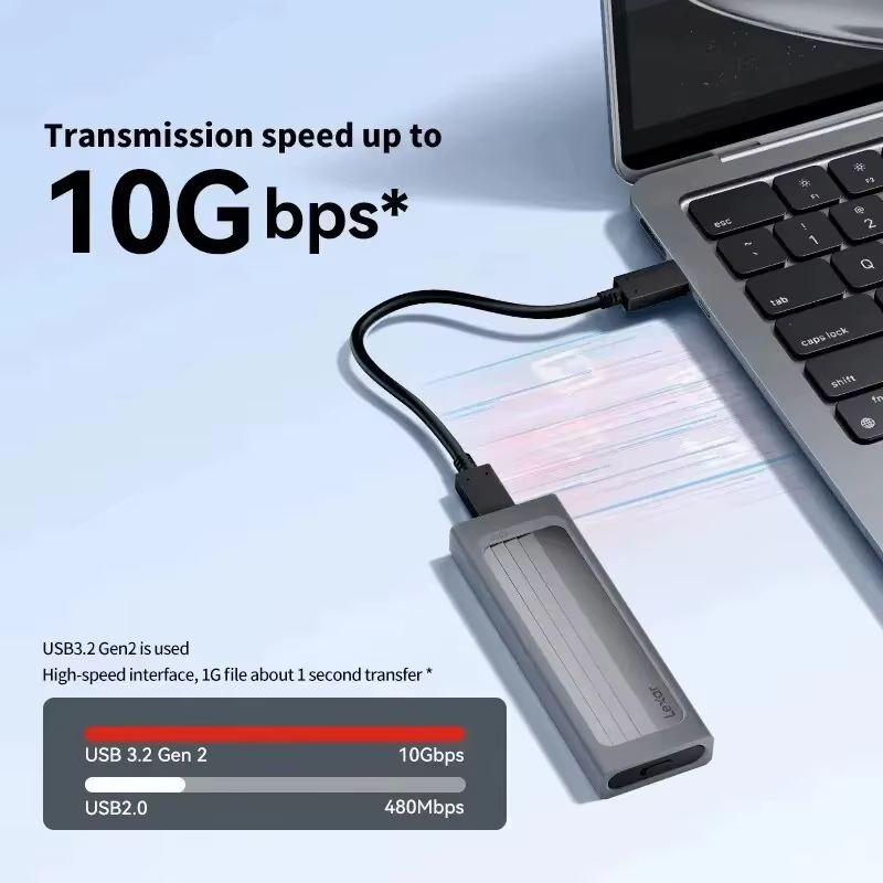 Boîtier SSD M.2 Lexar Original E300 pour SSD NVMe 2230 / 2242 / 2260 / 2280 Type C USB 3.2 Gen 2