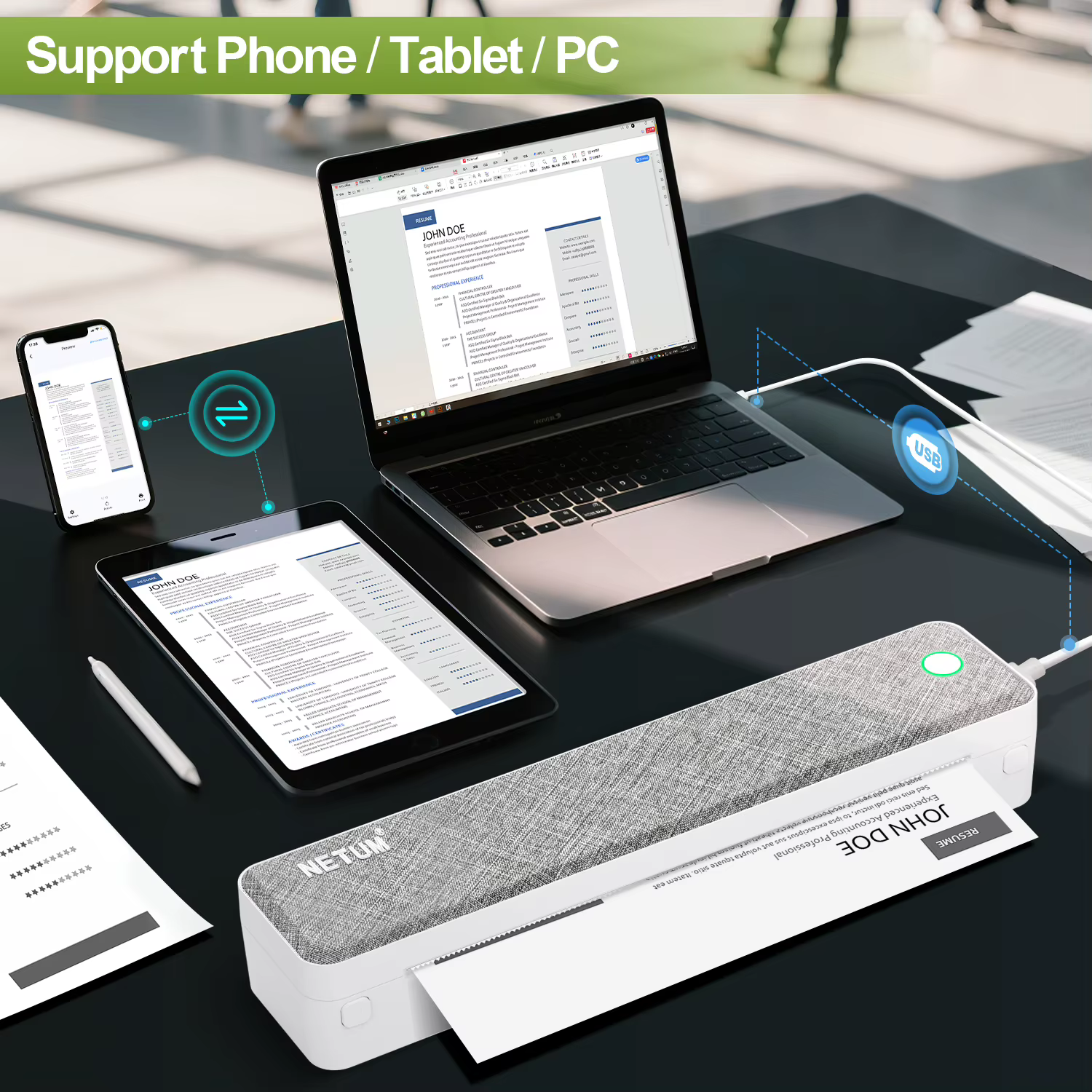 A4 Bluetooth voyage d'affaires imprimer partout sans encre 203DPI Portable imprimante thermique Rechargeable LT-P10