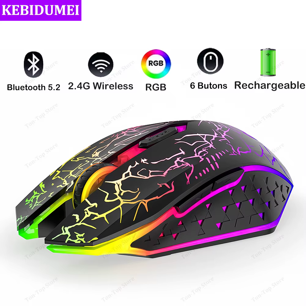 Souris sans fil Bluetooth 5.2 RGB 2.4G