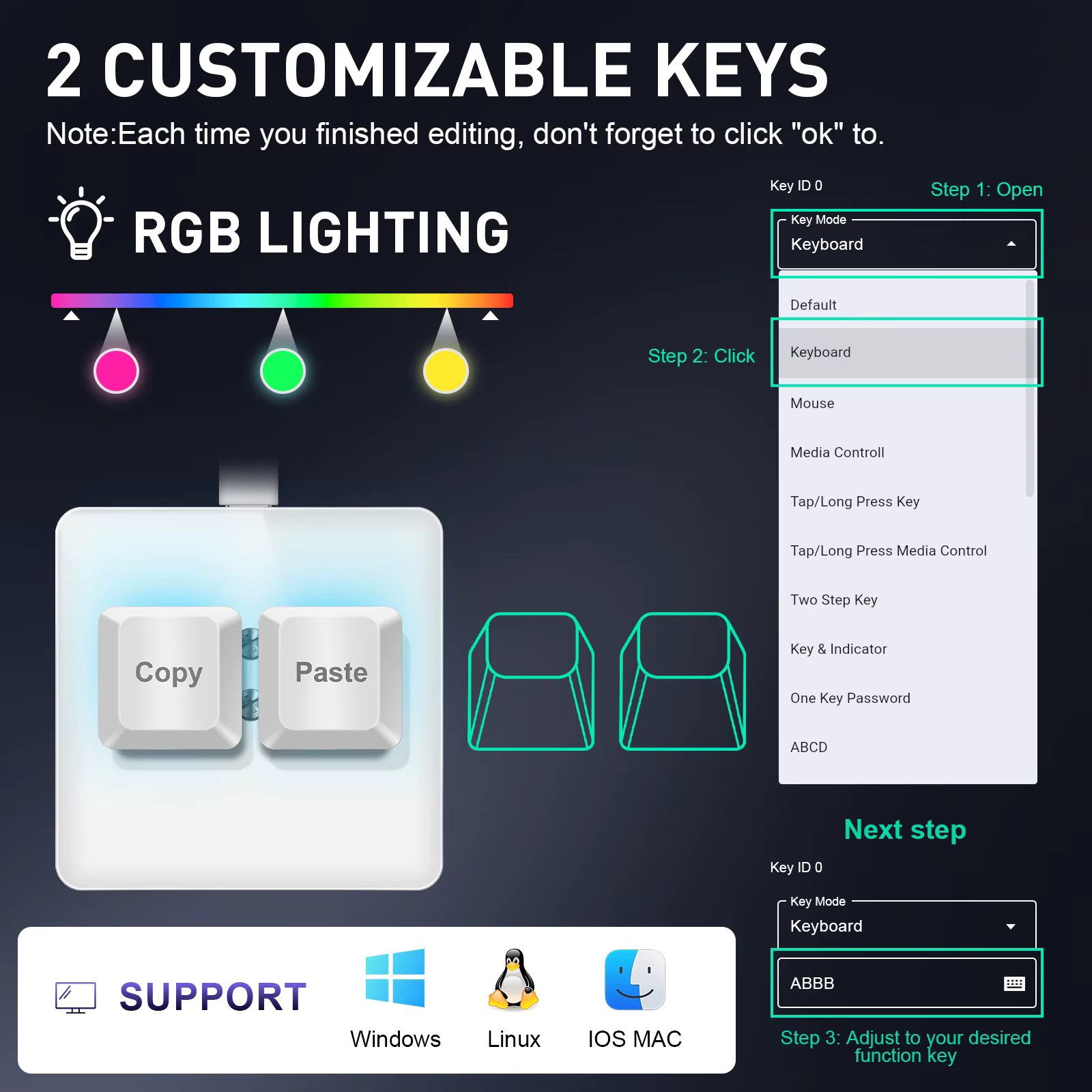 Clavier USB filaire SAYODEVICE pour copie et collage