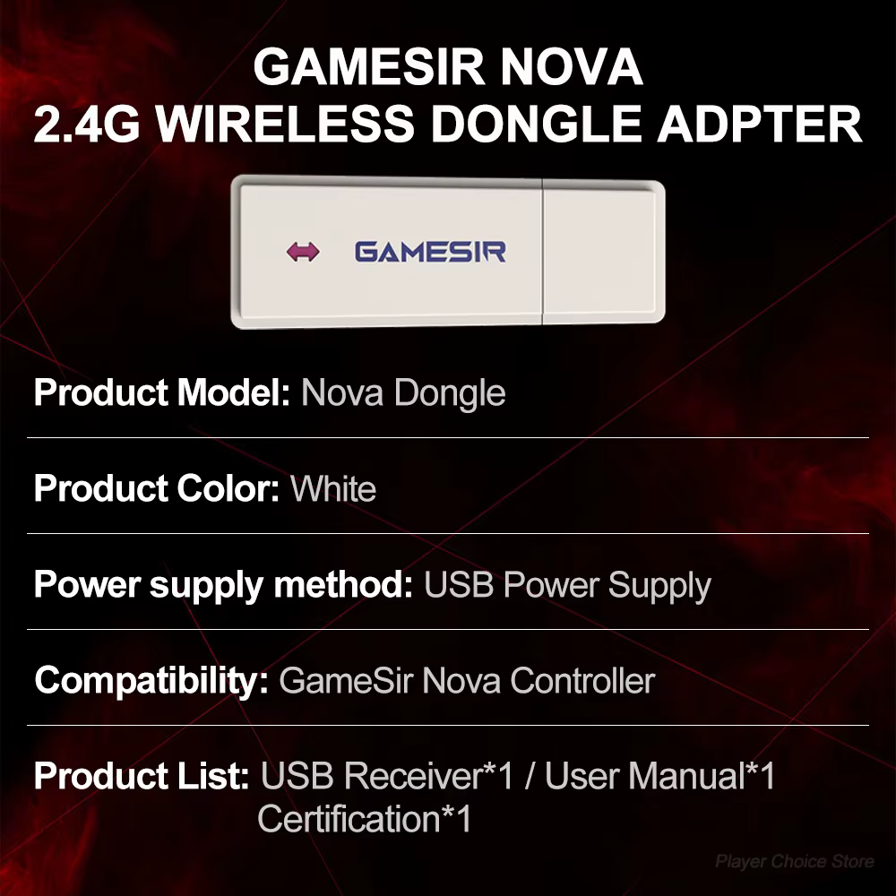 Adaptateur récepteur GameSir 2.4G pour manette Nova