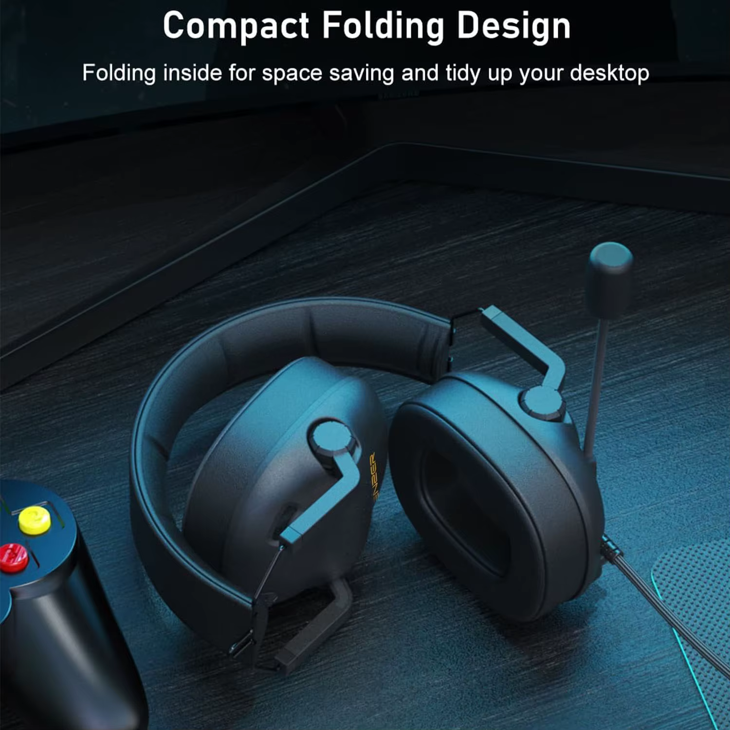 Casque de jeu filaire avec microphone pour PC