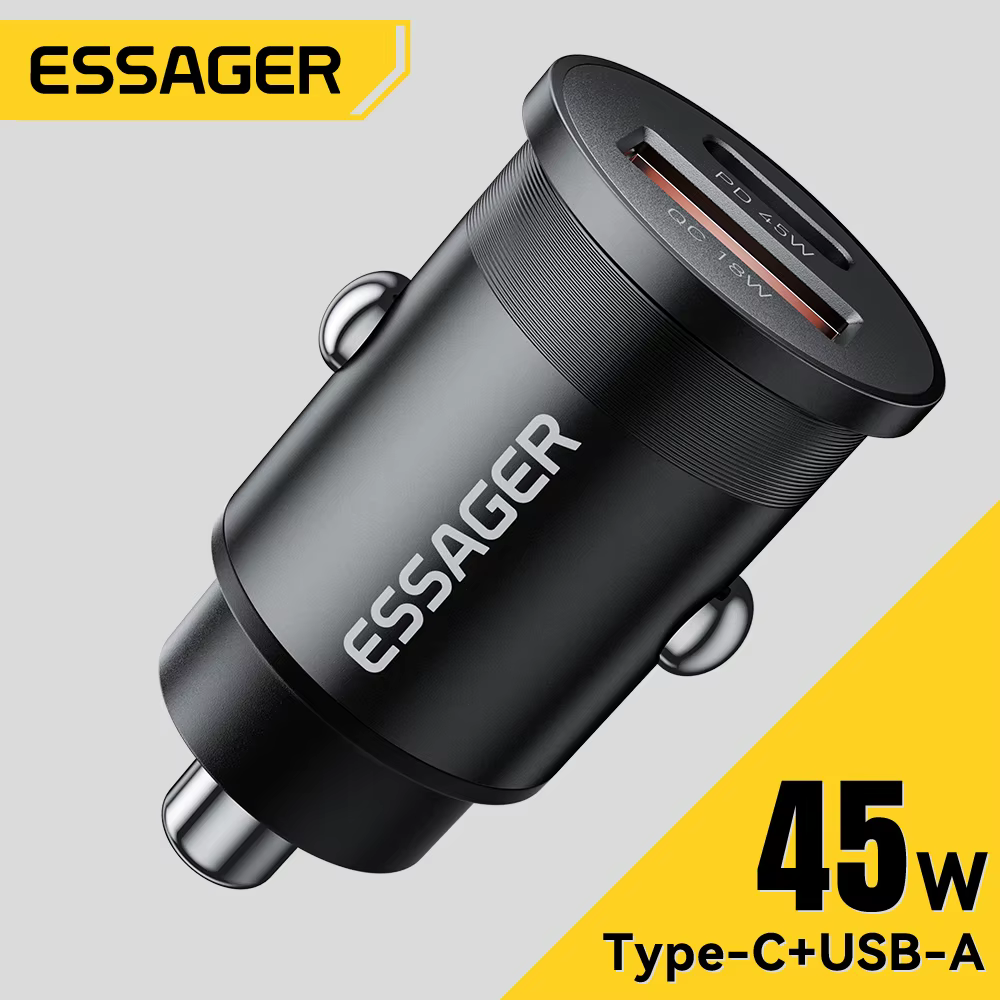 Essager 45W chargeur de voiture charge rapide double Port PD QC3.0 type-c