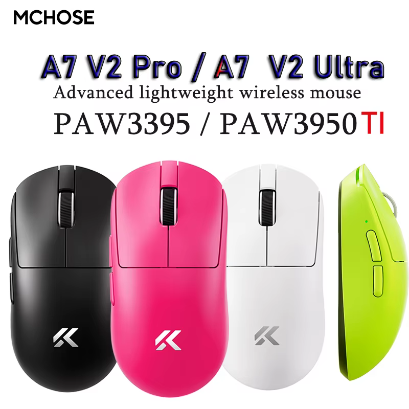 MCHOSE A7 V2 Pro/A7 V2 souris de jeu Ultra 3 modes Bluetooth sans fil e-sports