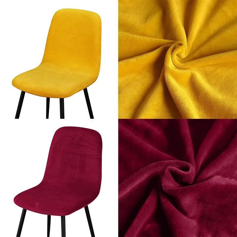 Housse de chaise à dossier court en velours, extensible, pour siège, salle à manger, Bar, bureau, fête, Banquate, 1/2/4/6