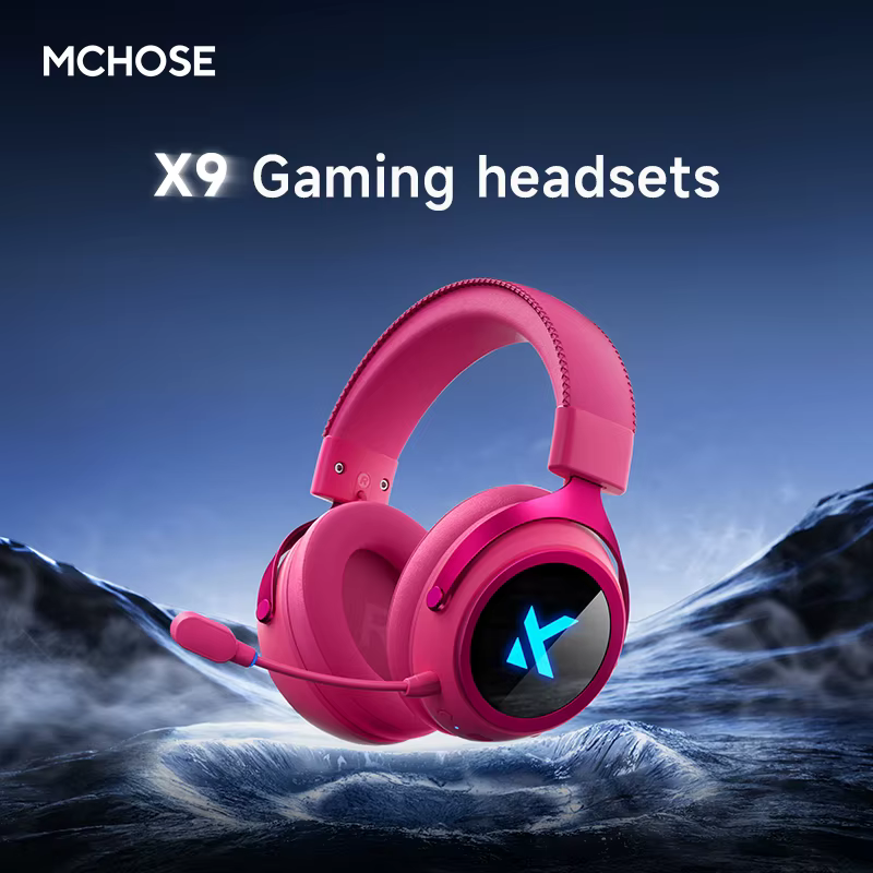 MCHOSE X9 casque de jeu sans fil 53mm 7.1 son Surround C-Media carte son professionnelle Tri Mode 2.4G BT e-sports