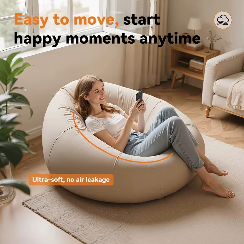 Chaise longue gonflable d'extérieur - Polypropylène durable avec pompe à air, pliable, gonflage rapide, siège confortable pour patios et plages