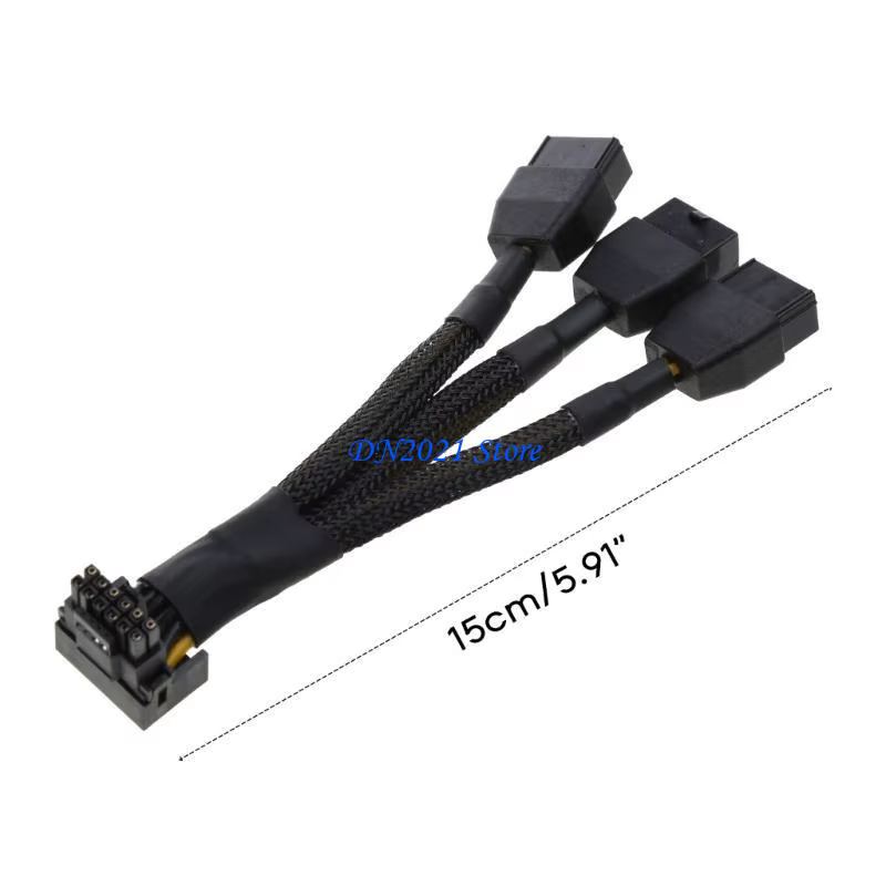 F3ke 3x8pin à 16pin PCIe 5.0 Adapter Line pour CPU RTX4090 RTX4080 12VHPWR 90 DEGRUME