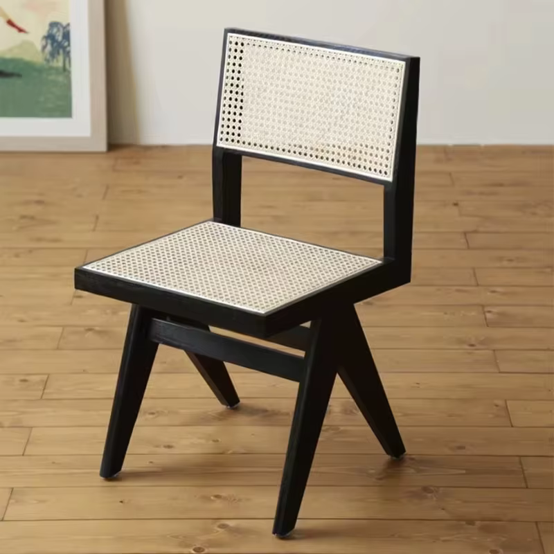 Chaise De salle à manger européenne en rotin, style nordique, gain De place, chaises De salle à manger en bois, meubles De cuisine nordiques du milieu du siècle