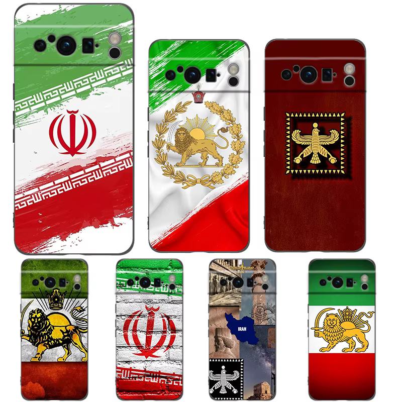 Map Art Iran flag Phone Case For Google Pixel 10 9 8 7 6 Pro XL 9A 8A 6A 7A 5G Soft Shockproof TPU Black Cover