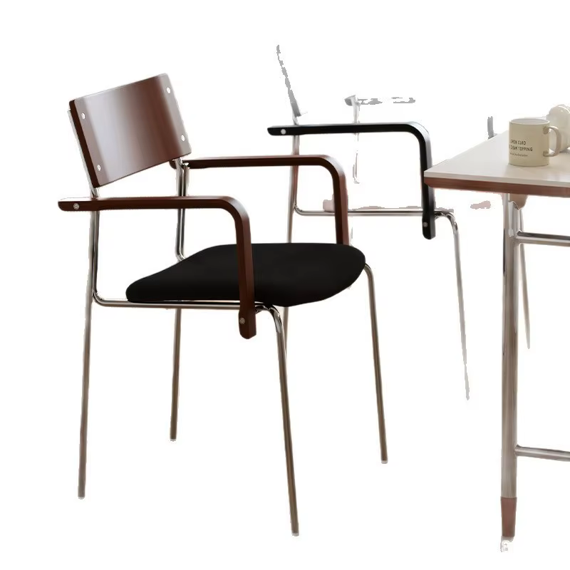Joylive Chaise de salle à manger vintage Bauhaus avec accoudoirs, dossier confortable, chaise de loisirs rembourrée pour la maison, tabouret de maquillage design pour bureau, salon