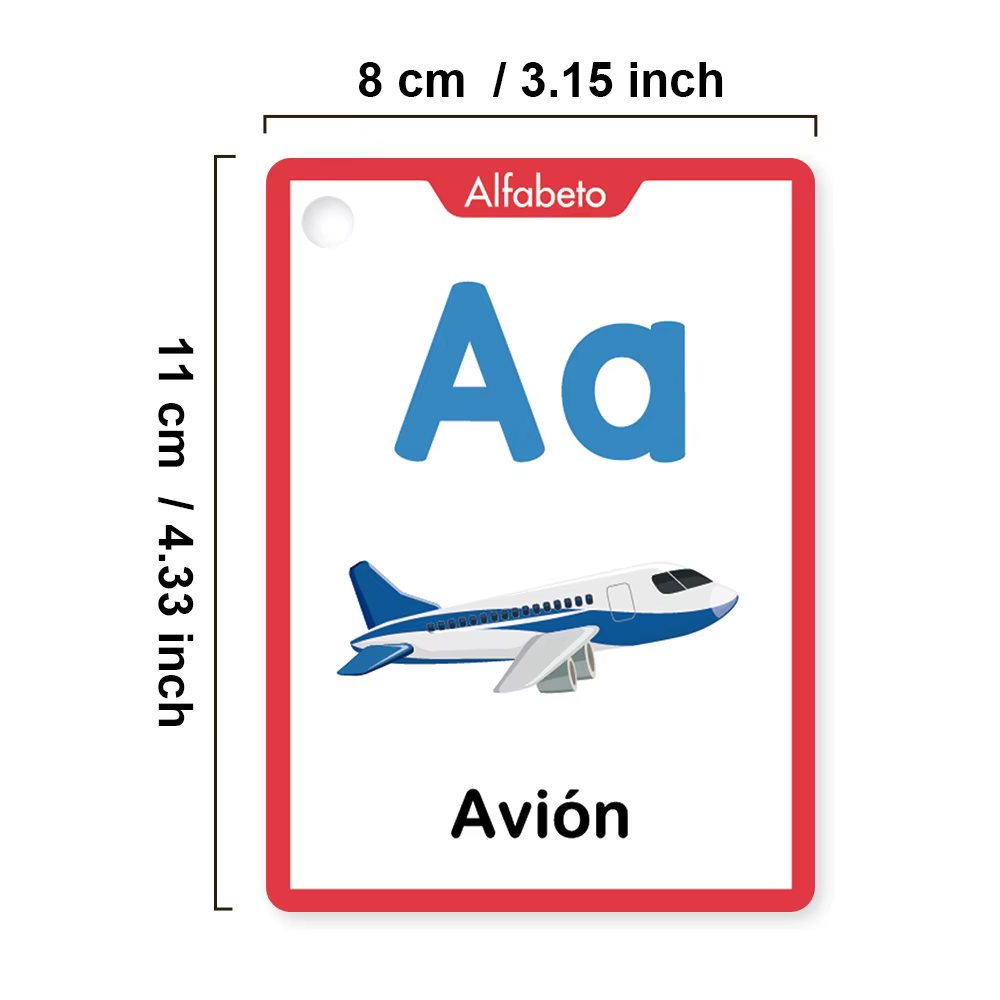 Cartes flash éducatives pour enfants sur l'alphabet, les nombres, les couleurs et les formes en espagnol pour l'apprentissage à domicile et la formation cognitive en espagnol