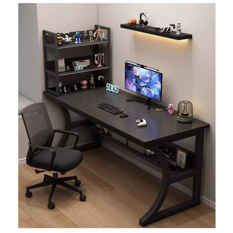 Table de jeu, table d'ordinateur de bureau pour la maison avec étagères