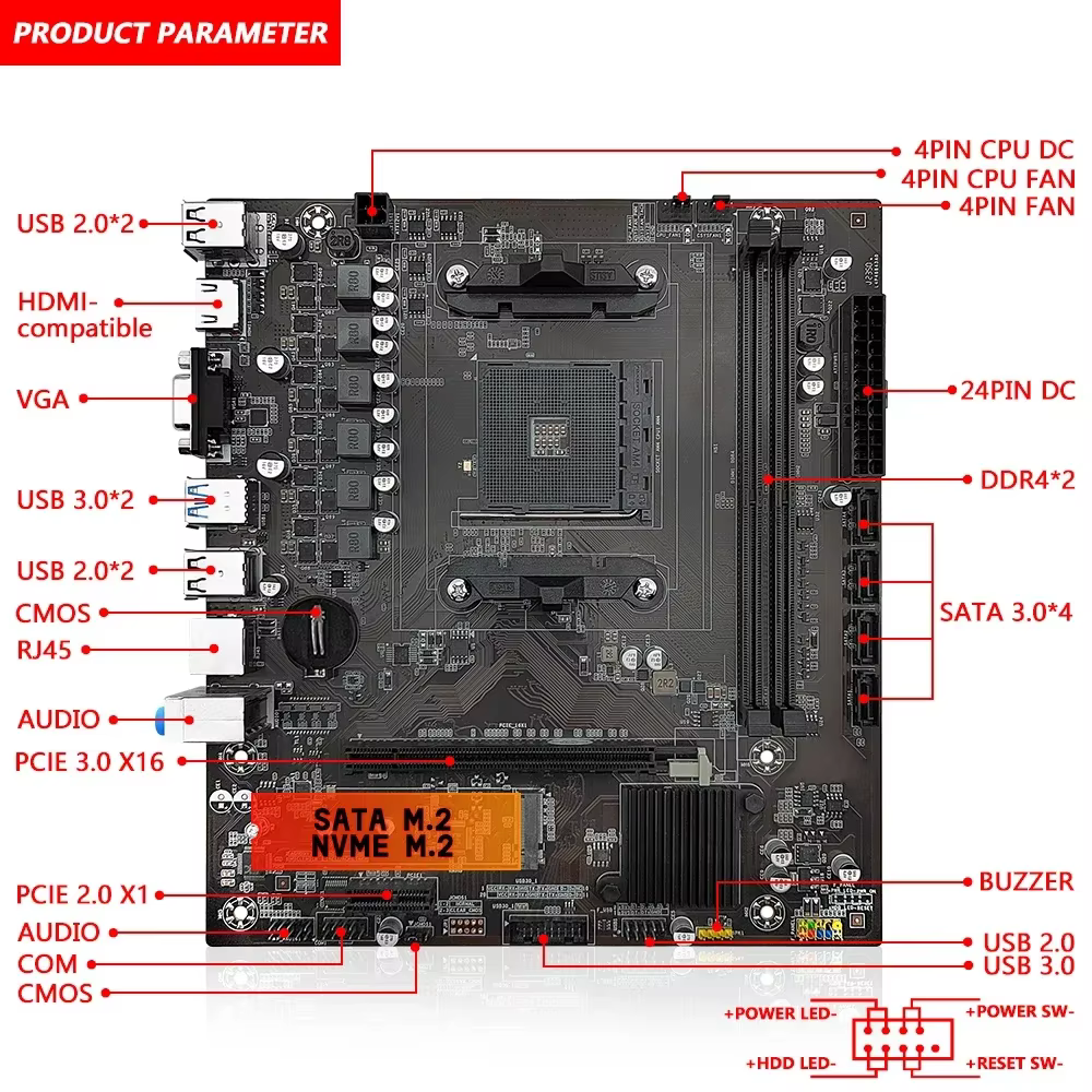 MACHINIST B450 carte mère processeur AMD mémoire DDR4 double canal AM4