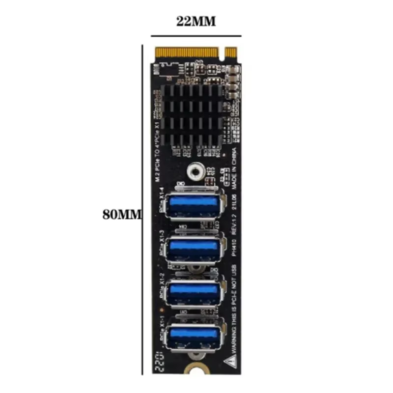 Carte Riser M2 pour transfert de données à grande vitesse de M.2 NVME vers