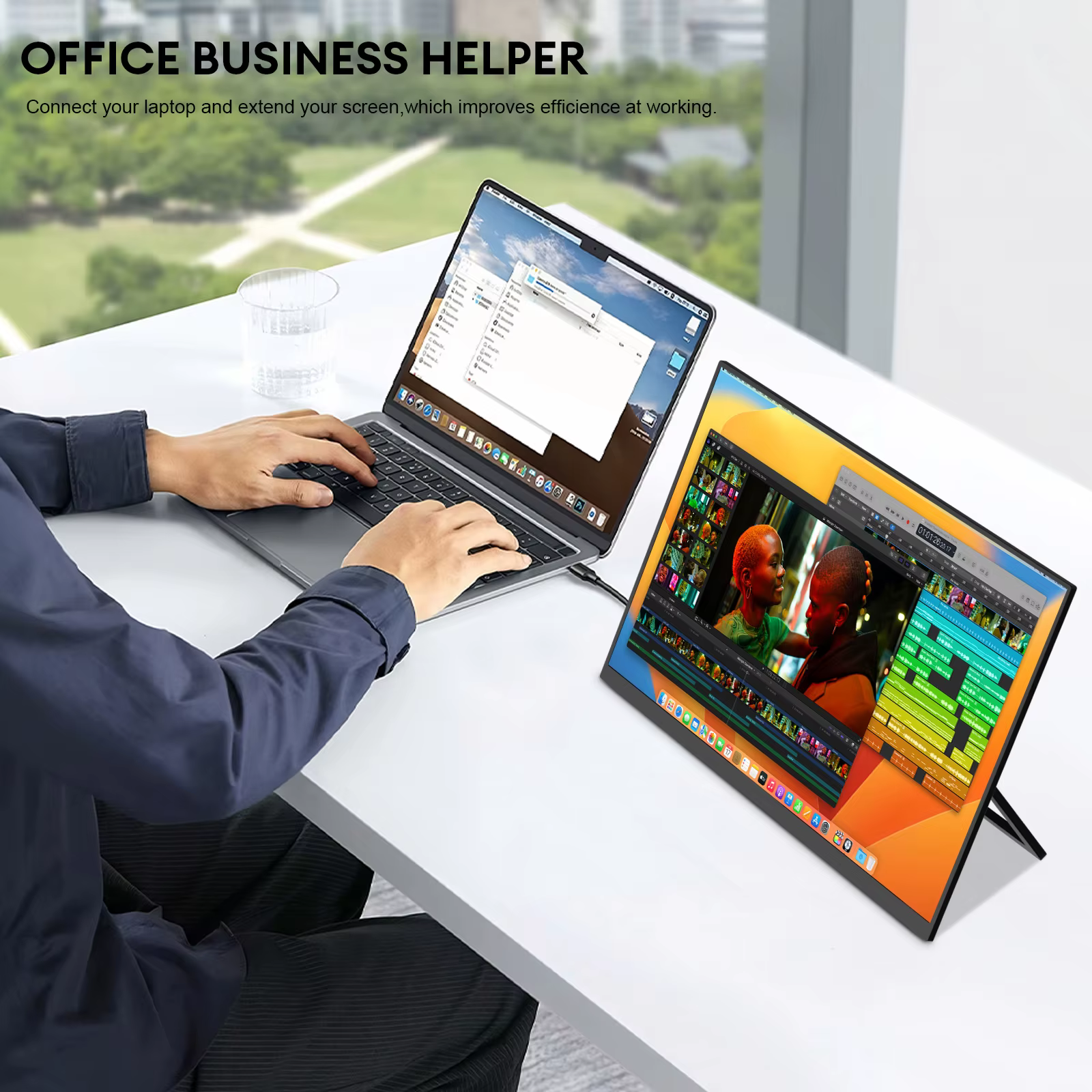 ZEUSLAP 18.5 pouces 1920*1080P 100Hz HDMI Type C moniteur Portable de jeu pour téléphone