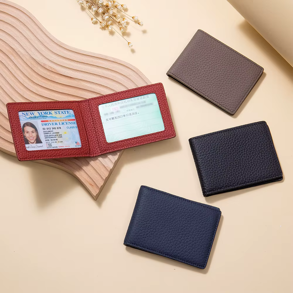 Nouveau porte-permis de conduire en cuir véritable porte-carte d'identité couverture de permis de conduire Ultra-mince porte-carte de crédit porte-carte