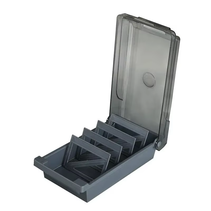 Porte-cartes de visite, boîte de rangement en plastique pour organisateur de cartes nominatives avec 4 séparateurs et onglets d'indexation, rangement jusqu'à 500 cartes