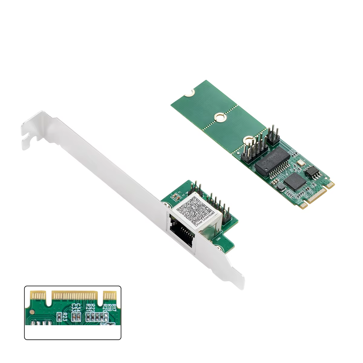 Carte Ethernet Intel I226 2.5GBase-T 1 Port 2500Mbps M.2 B Key M Key vers PCIe 2.5Gb