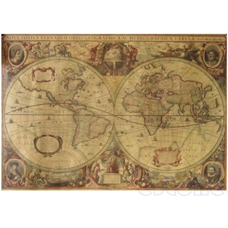 71x50cm rétro vintage Old World Carte Matte Brown Paper Affiche Home Decor Best Sale