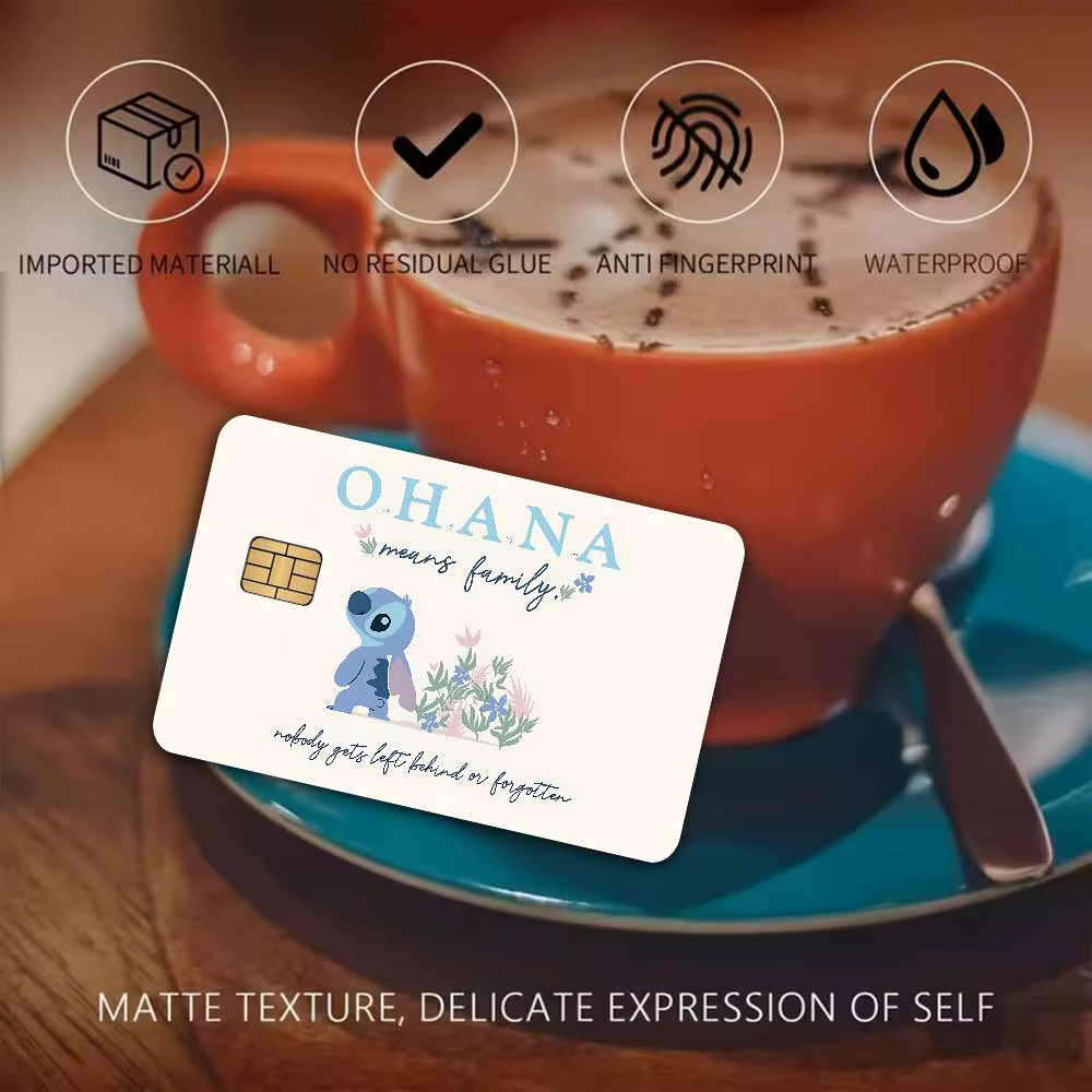 Autocollants mignons pour cartes de crédit S-Stitchs, pour cartes bancaires VISA, cartes de transport, autocollants imperméables, anti-rayures, cadeau pour femmes