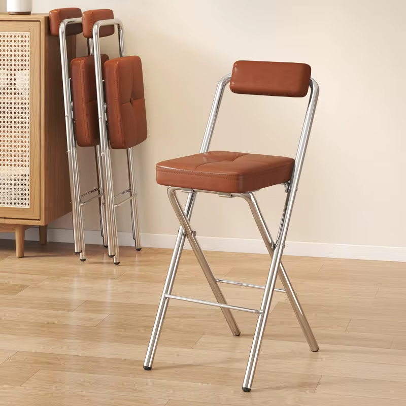 Tabourets de bar pliables avec dossier pour adultes, tabourets de cuisine hauts pour une utilisation prolongée, chaises hautes pour réception et caisse, chaises de bar