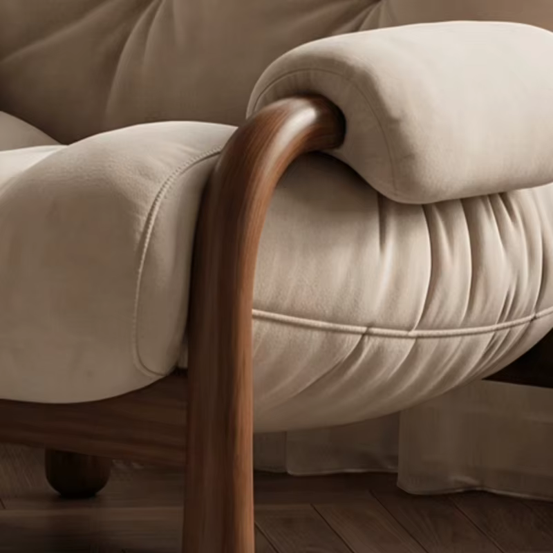 Fauteuil de Salon Vintage en Bois Massif avec Support Dorsal pour Balcon, Chaise de Coiffeuse, Fauteuils de Sol de Loisirs, Mobilier de Chambre de Luxe
