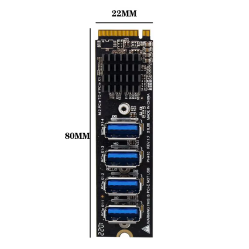 Carte Riser M.2 NVcloser to USB3.0 PCIE X16 1 to 4 PCI Express Multiplier airies Adapter