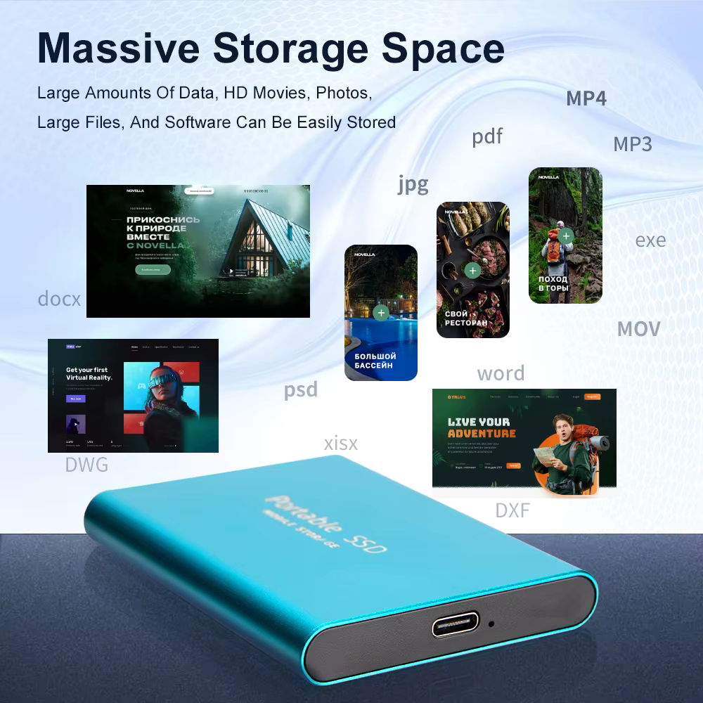 Disque SSD portable 1 To 2 To 4 To 16 To