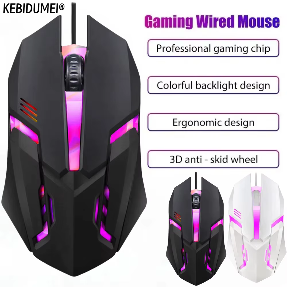 Souris de jeu filaire USB 5000 DPI 3 boutons silencieuse