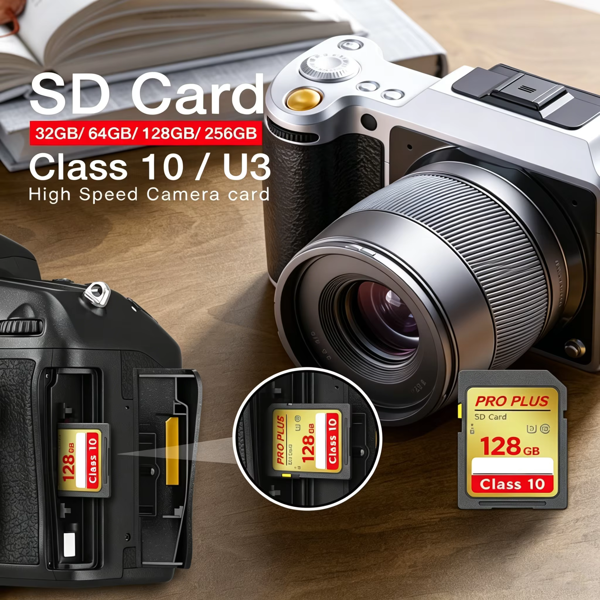 Carte SD haute vitesse classe 10 8 Go 16 Go 32 Go 64 Go 128 Go 256 Go