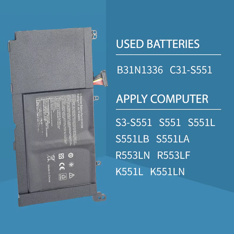 Batterie d'ordinateur portable Somi B31N1336 pour ASUS VivoBook C31-S551 S551L S551LB S551LA R553L R553LN R553LF K551L K551LN V551L V551LA