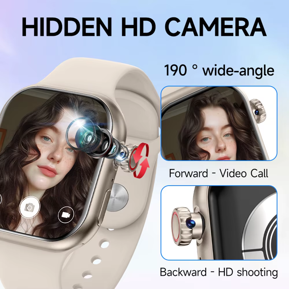Montre connectée S10 Android 4G/5G LTE avec carte SIM, écran AMOLED 180 °   Caméra rotative, appel vidéo, GPS, WIFI, téléchargement d'applications, hommes, femmes, enfants