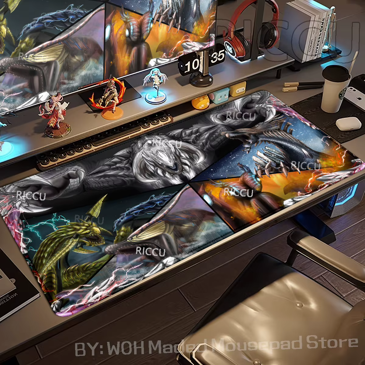 Tapis de souris de jeu Monster Hunter Wilds XXL