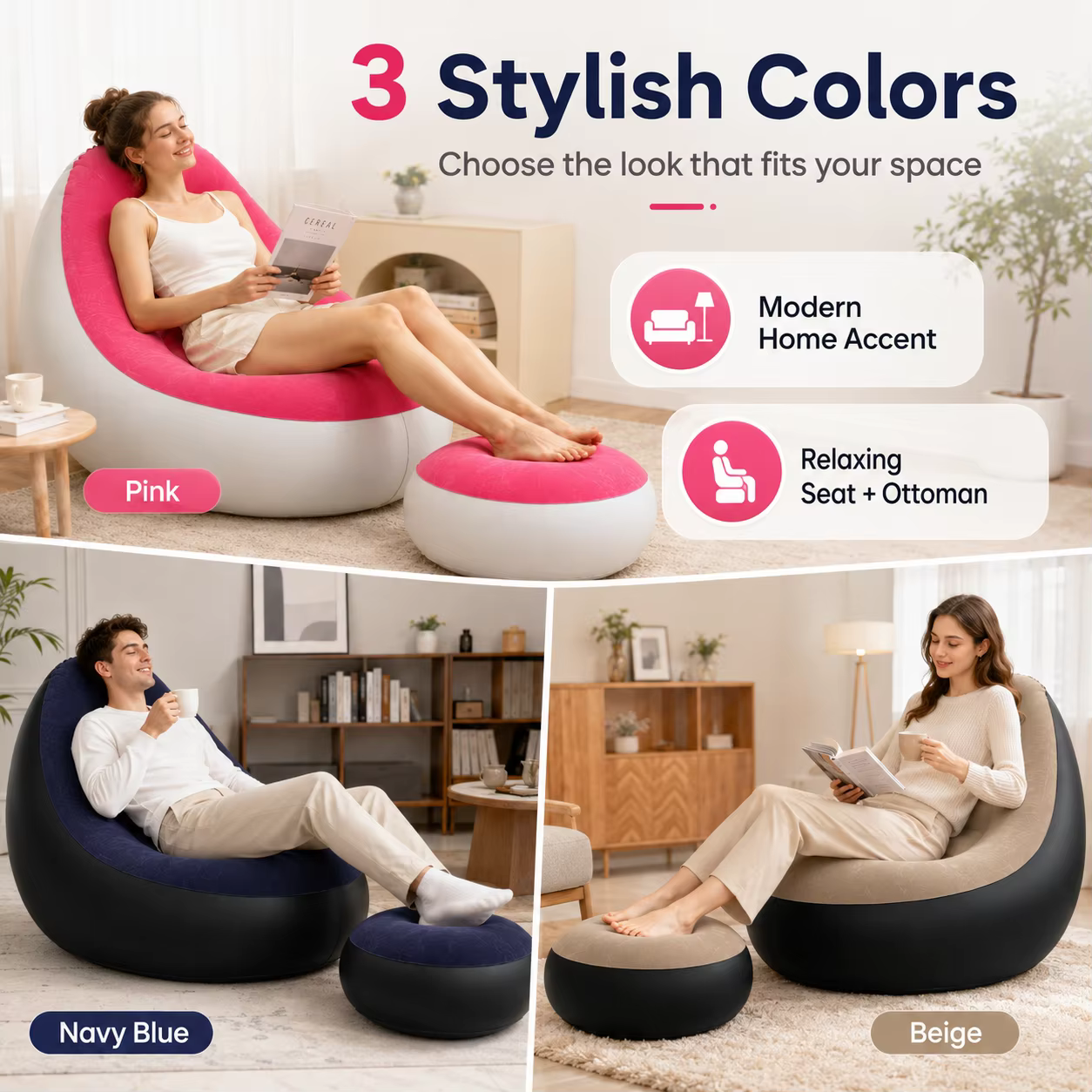 1 chaise longue gonflable