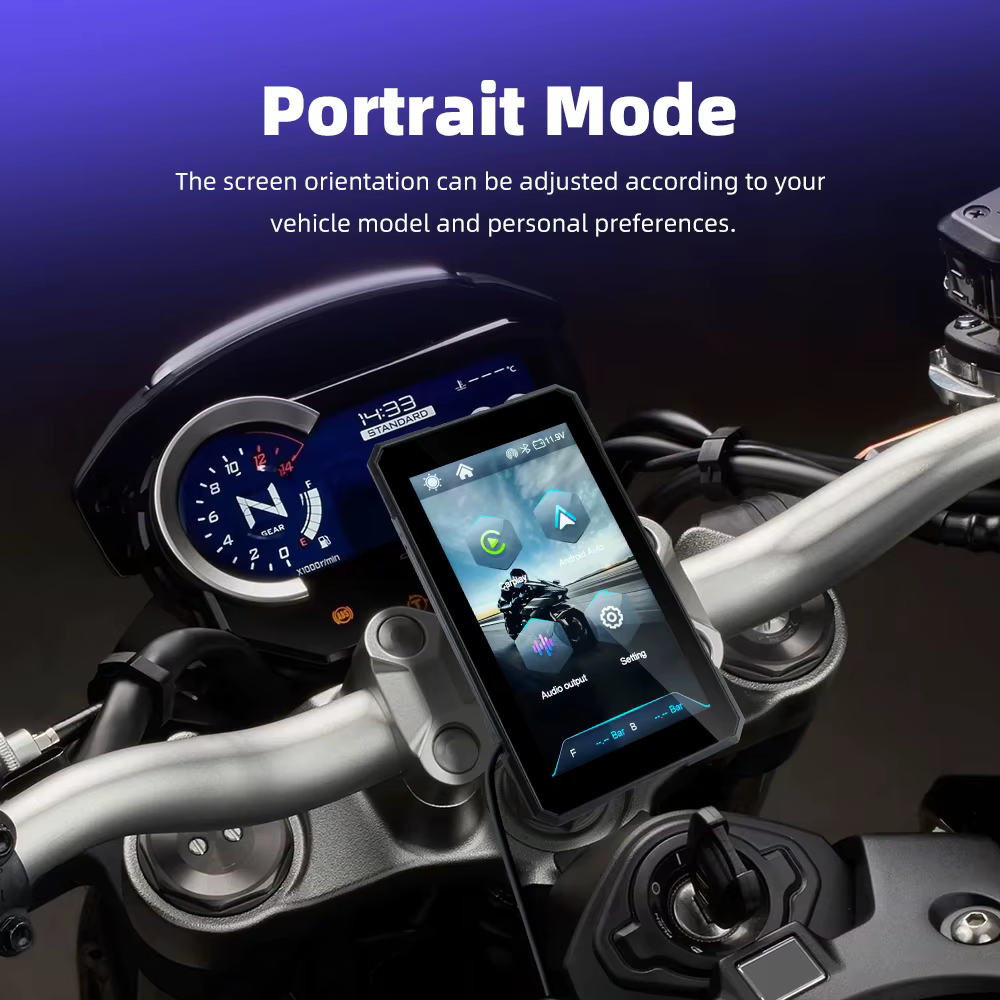 EKIY sans fil CarPlay Moto Android Auto 5.0 pouces Portable tableau de bord numérique Moto Navigation GPS écran d'affichage amovible