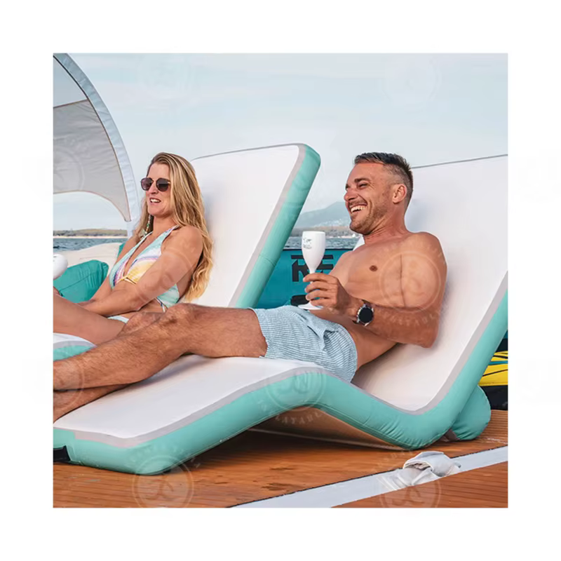 Chaise longue gonflable simple, plate-forme, piscine, plage, chaise de soleil gonflable