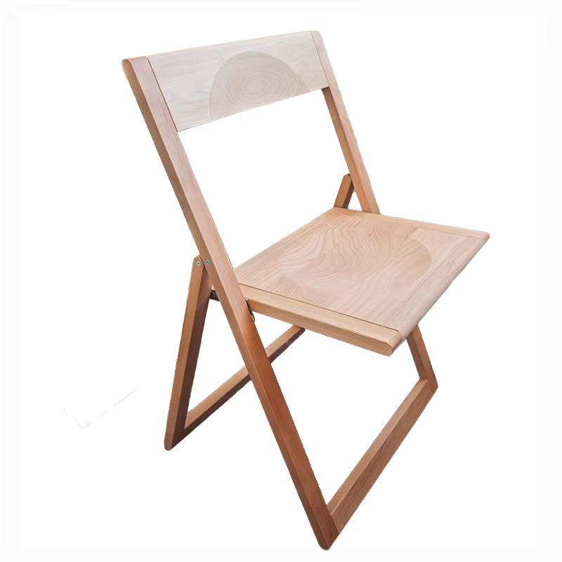 Chaise pliante nordique en bois massif avec dossier pour usage domestique