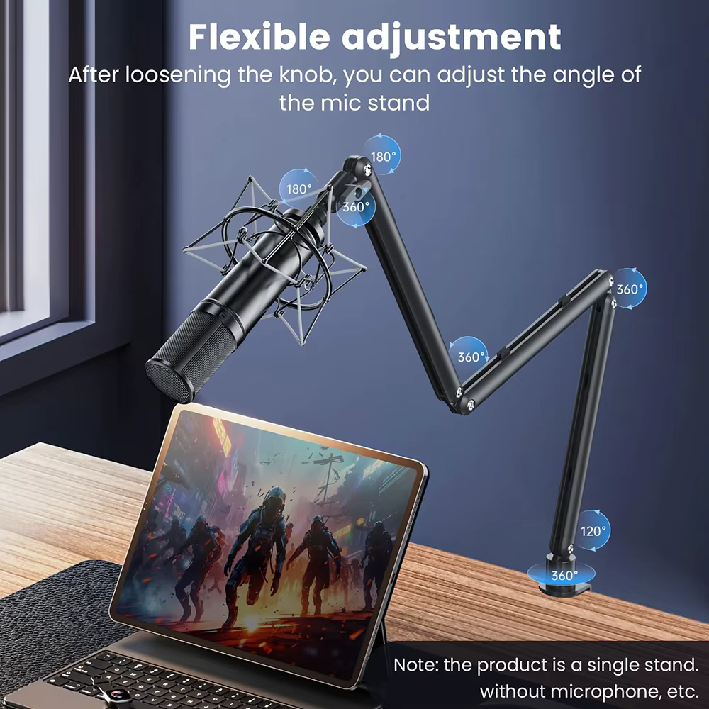 Support de microphone réglable pour bureau