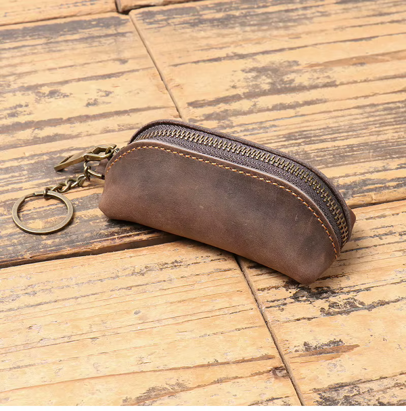 Porte-monnaie vintage avec fermeture éclair, portefeuille rétro, porte-cartes, étui à cartes, porte-clés pour femme, pochette organisatrice