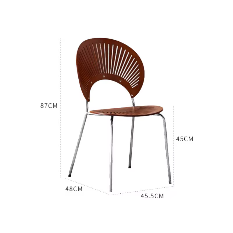Ensemble de 4 chaises de salle à manger du milieu du siècle, Glamour japonais, pieds en métal de luxe, meubles de Salle à manger nordiques élégants