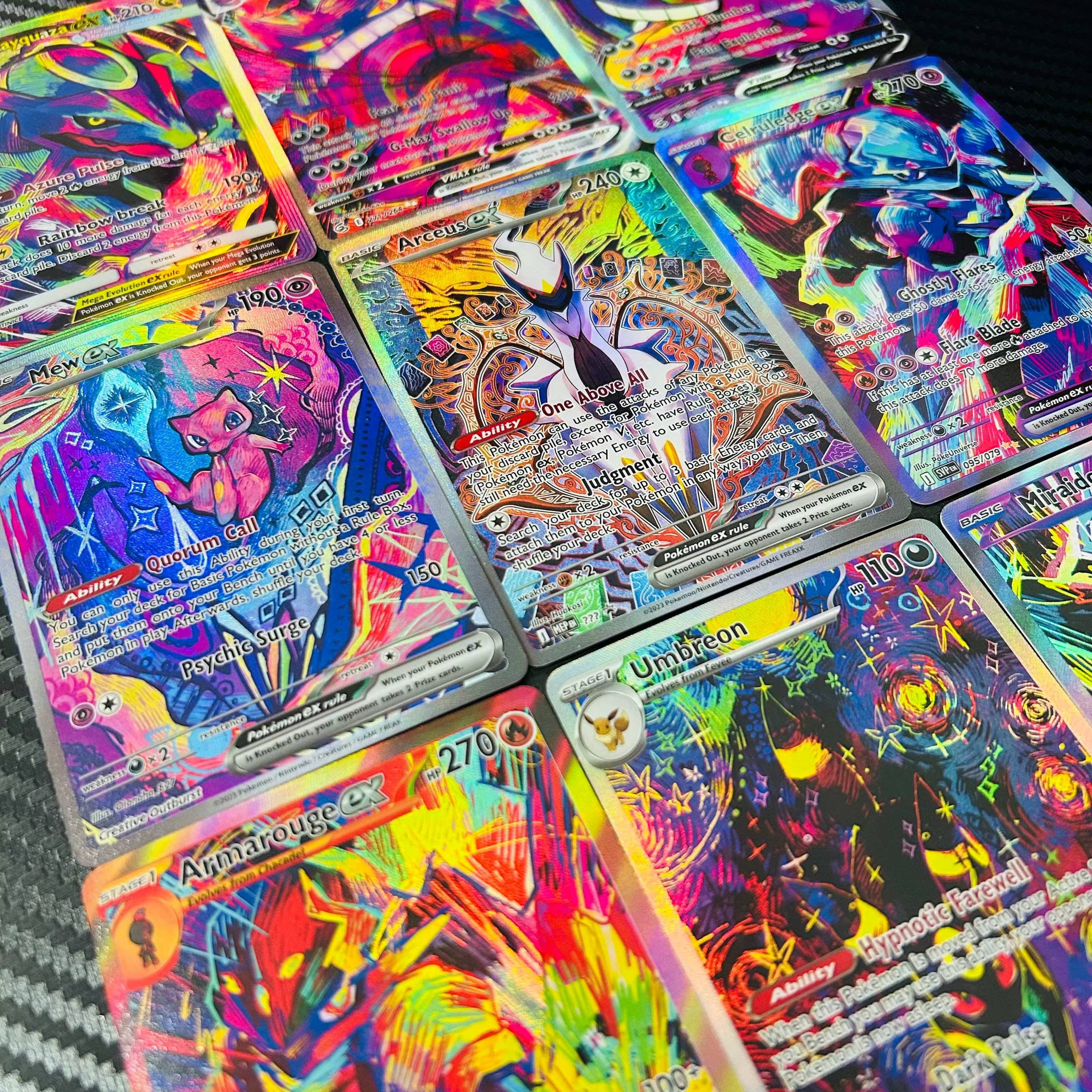 Carte de collection Anime Premium Pokémon Arceus ex Secret Rare Holographic Texture Version Anglaise Full Art DIY en parfait état