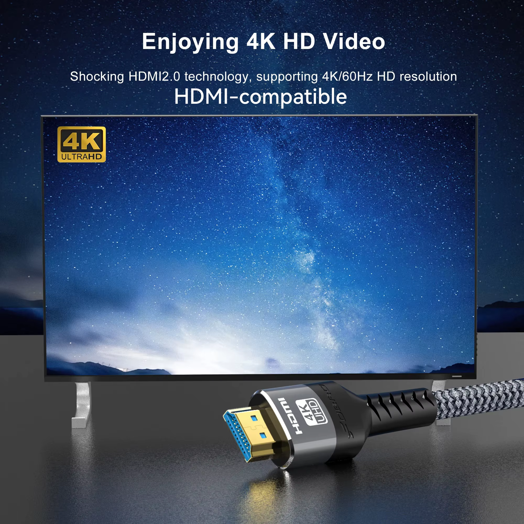 Câble HDMI, compatible 4K 60 Hz