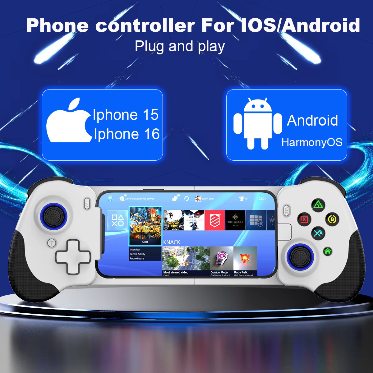 Manette de jeu contrôle de jeu contrôleur de jeu pour iPhone IOS 15 16 Android téléphone portable
