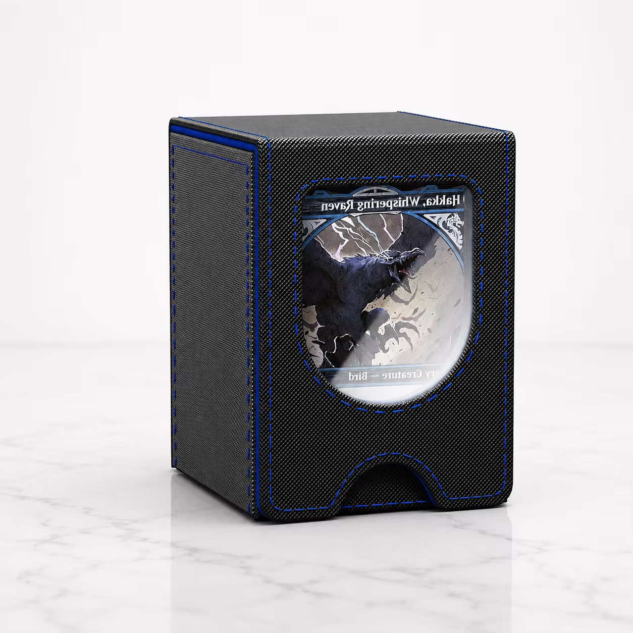 Boîte de rangement pour deck MTG Commander, boîte de rangement magnétique en cuir PU pouvant contenir plus de 100 cartes à double pochette ; adaptée aux cartes TCG, PTCG, CCG
