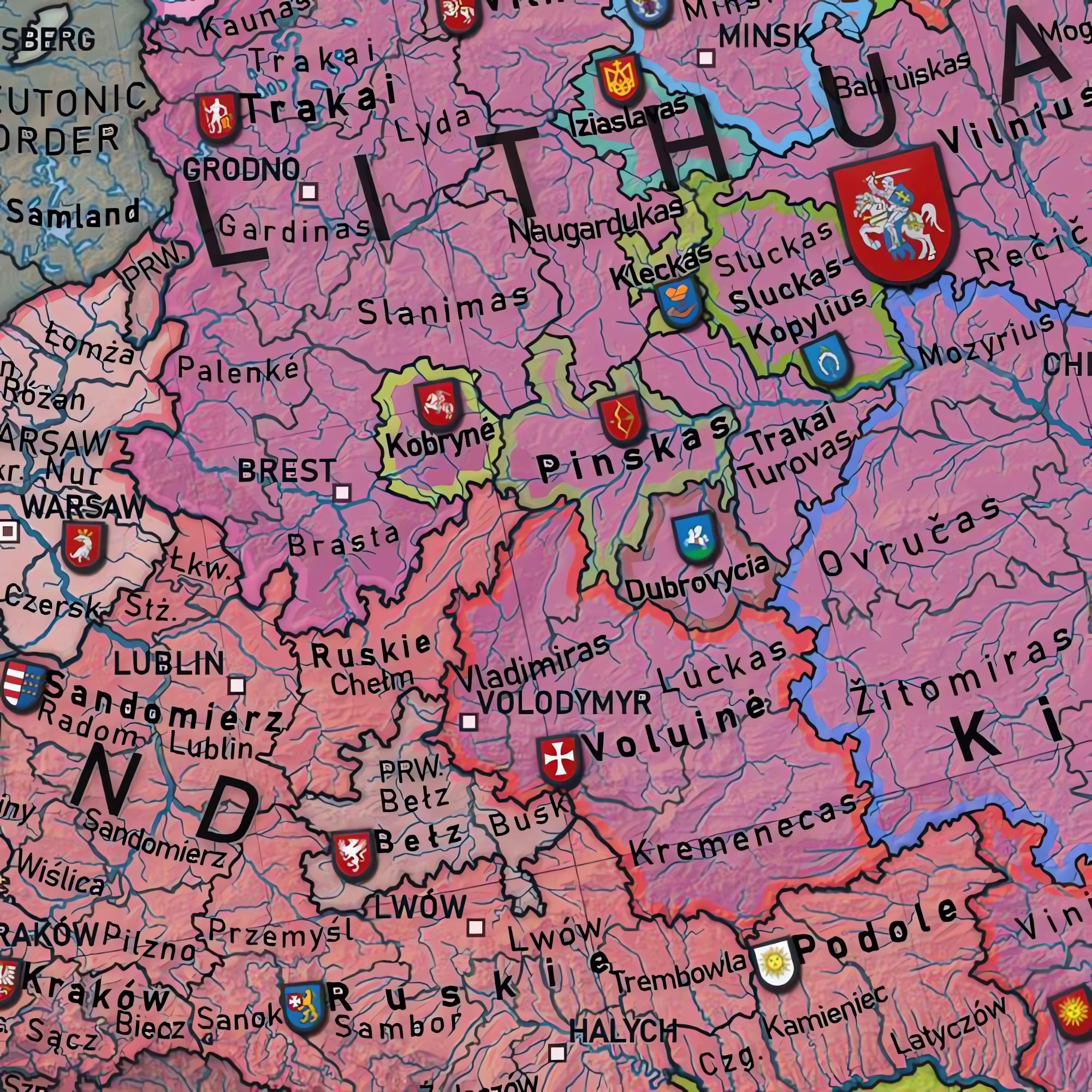 Cartes d'Europe en 1444, affiches et imprimés d'histoire européenne, tableau mural, peinture sur toile HD pour salles de classe, bureaux, décor artistique mural de pièce