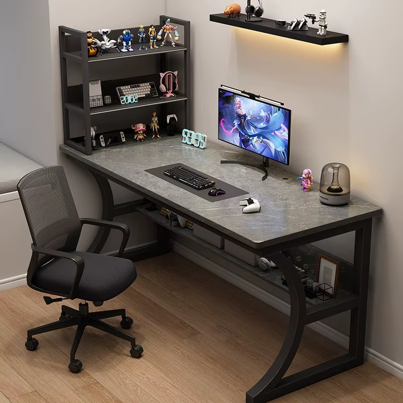 Table de jeu, table d'ordinateur de bureau pour la maison avec étagères