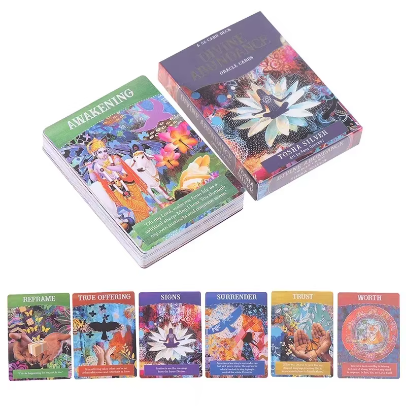 Abondance divine Oracle Deck explication anglaise Oracle Tarot carte pour Divination destin débutants Tarot D