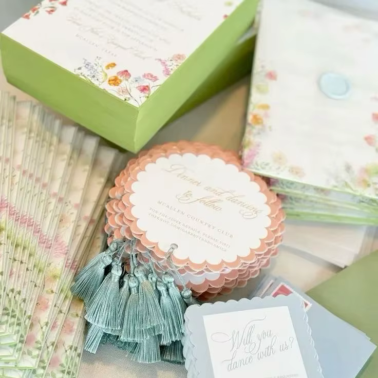 Invitation de mariage à fleurs personnalisée, gain de Date, carte de Place, étiquette volante, Menu de fête, cadeau de remerciement, décoration, Design personnalisé, bricolage