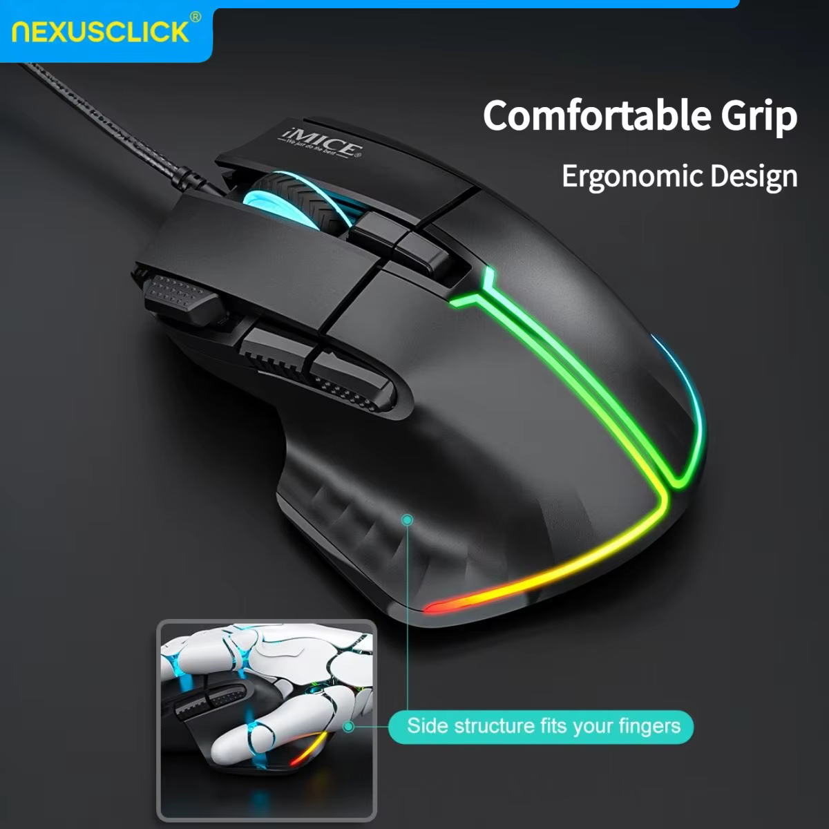 Nouvelle souris de jeu filaire USB Hyperspeed